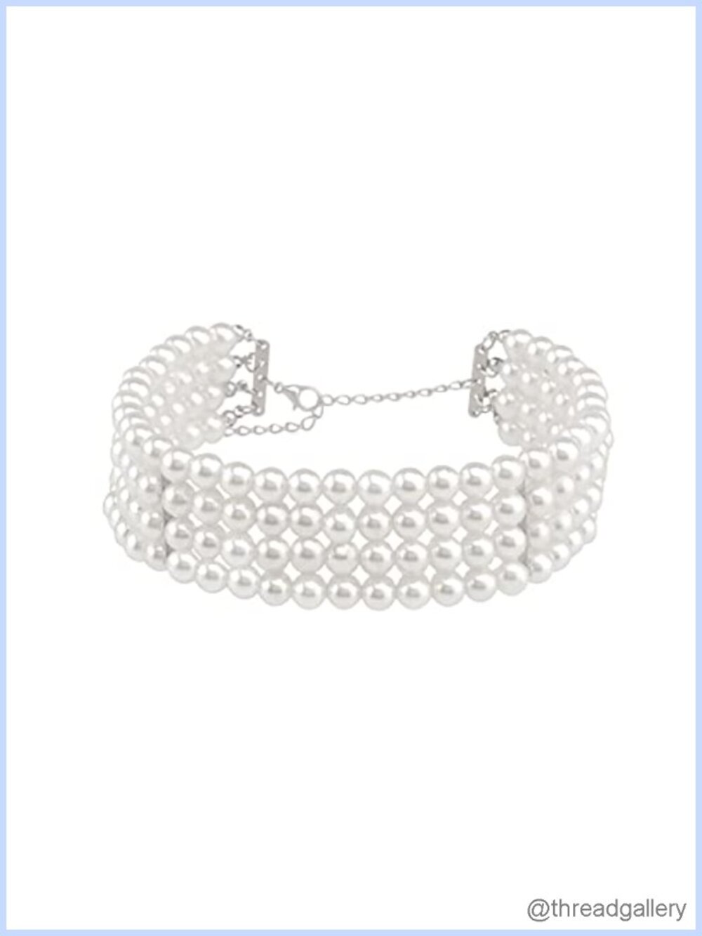 Faux Pearl Multi Strand Choker Necklace Lobster Clasp Women Jewelry